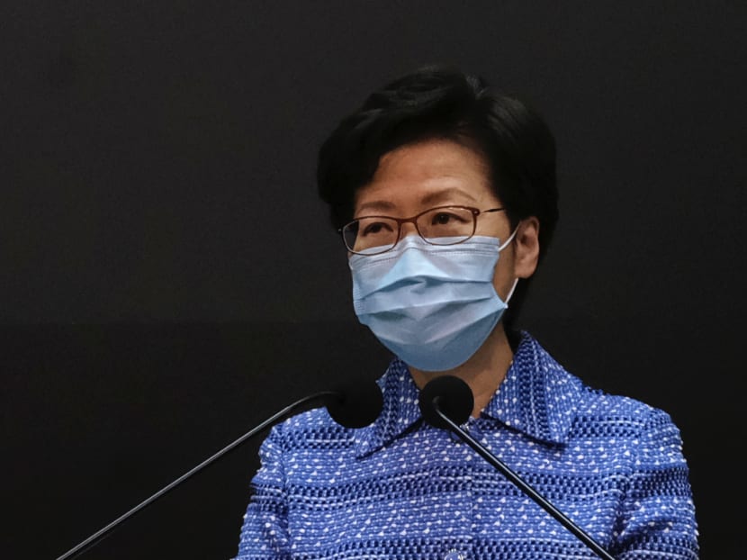 Hong Kong Chief Executive Carrie Lam speaks during a news conference in Hong Kong on May 26, 2020.