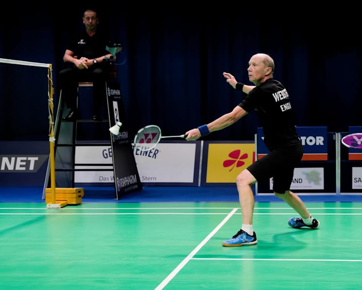 At 70 years old, he's still hunting for his first win as a badminton pro - and loving every moment