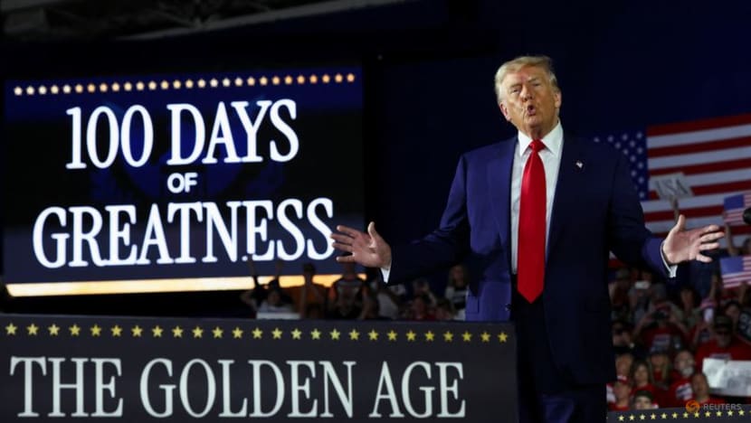 Trump touts economy at Michigan 100-day rally, as Americans grow wary Trump touts economy at Michigan 100-day rally, as Americans grow wary