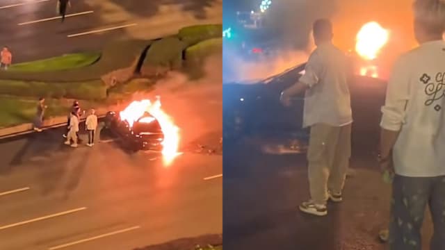 成都小米电动车撞车起火 车门打不开司机身亡