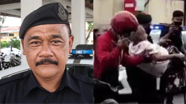 “公主抱”帮老妇过马路 马国警员：想起已故双亲 