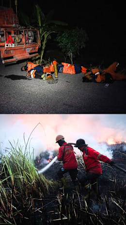 Perjuangan petugas pemadam kebakaran di garis depan karhutla Sumatra