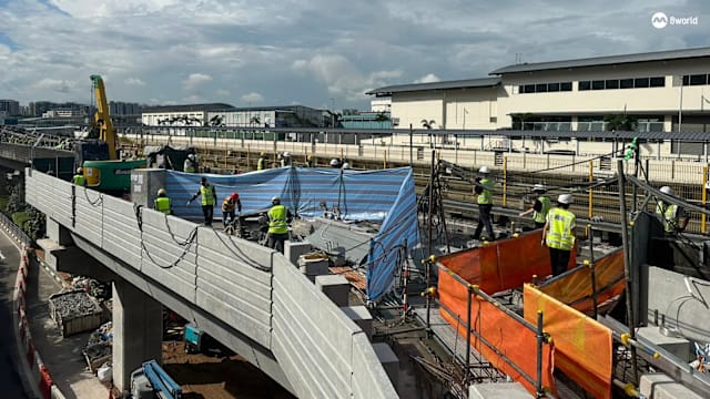 盛港轻轨西环线列车服务调整已三周 车厂扩建工程如火如荼