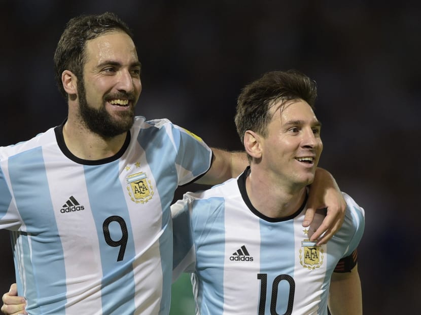 Argentina's Gonzalo Higuain (L) and Lionel Messi. Photo: AFP Argentina's Gonzalo Higuain (L) and Lionel Messi. Photo: AFP