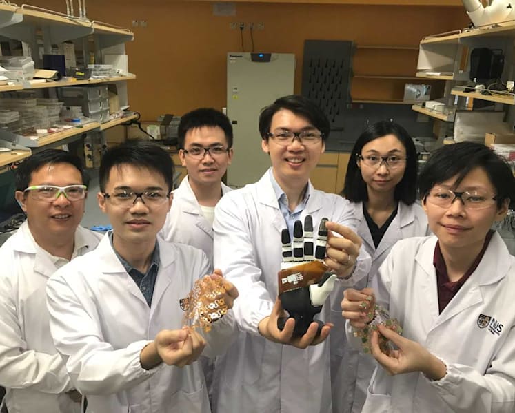 Ultra-sensitive artificial skin developed by NUS may give robots, prosthetics improved touch
