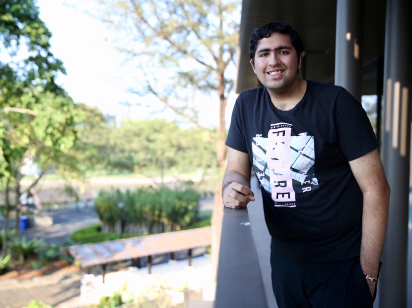 Mr Nikhil Gangaram, 19, who lost 16 kg after undergoing bariatric surgery last year, at the Civil Service Club in Changi Village on Friday (May 4).