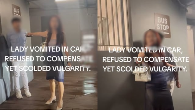 男女醉酒吐私召车爆粗口 TADA已联系双方展开调查工作