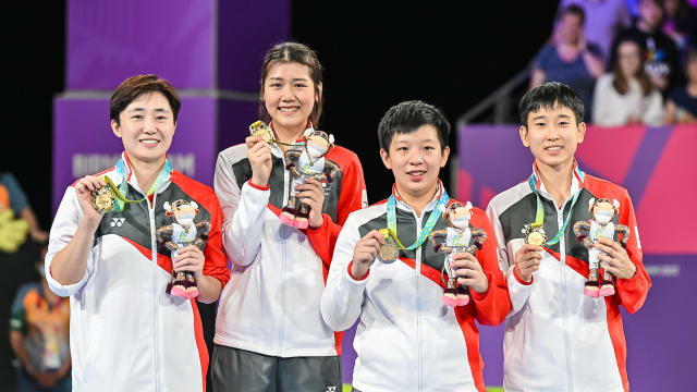 乒乓女团赛3比0轻取马国 我国摘共运第一金