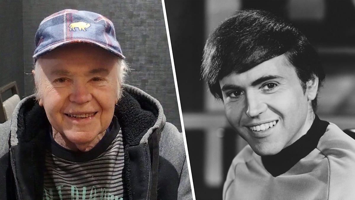 現在のウォルター・ケーニッヒさんと、若い頃に『スター・トレック』のチェコフを演じた姿を並べた写真