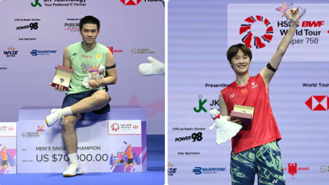 泰国名将昆拉武特和中国女将陈雨菲 首次在新加坡羽毛球公开赛夺冠