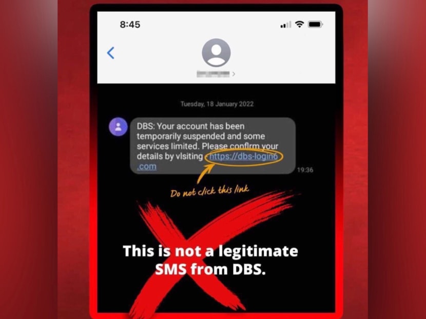 DBS warns against phishing scams after SMS impersonating the bank surfaces