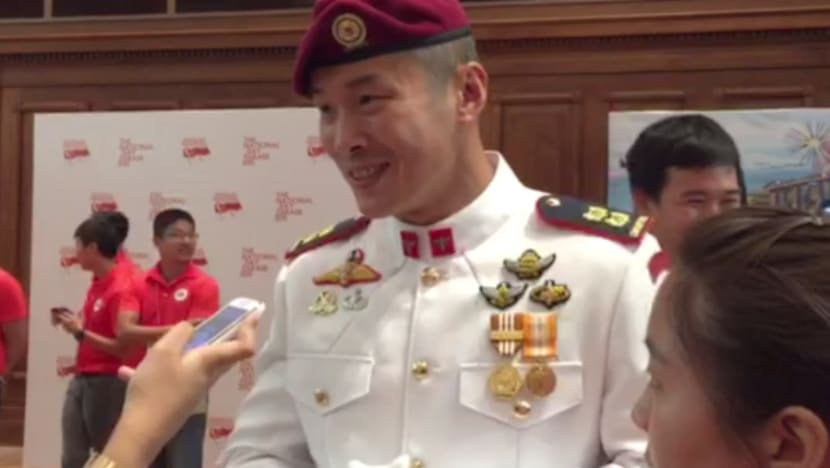 NDP Parade Commander practises by shouting in car