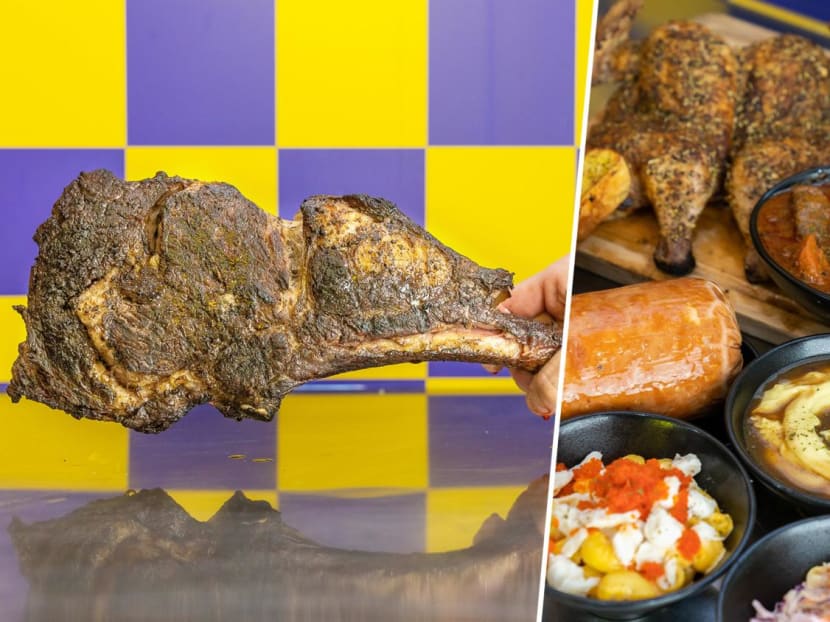 Hawker Stall Sells Atas Wood-Fired Meat Platter With Tomahawk Steak For Festive Season