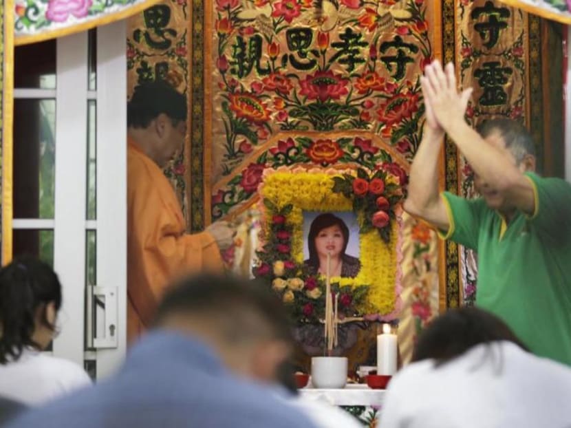 The wake of the late Seow Kim Choo at Telok Kurau Lorong H in Singapore on June 9, 2016.