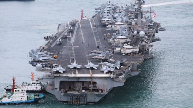 美国核动力航空母舰停靠韩国港口 平壤：是加大对朝鲜的挑衅