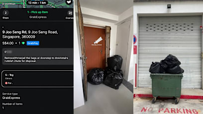 Grab Delivery Rider In S’pore Says He Got A S$4 Job To Throw Out Customer’s Four Bags Of Rubbish