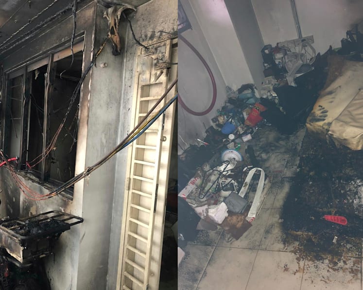 2 rescued from window ledge after fire in Bedok flat caused by charging e-bike