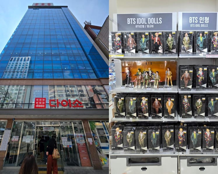 We explored Seoul's viral 12-storey Daiso and found S$5 BTS dolls, combat rations, fake CCTV cameras