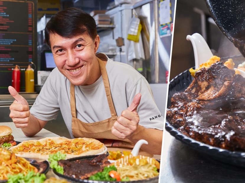 Sedap buah keluak chicken chop by chef-turned-hawker at Peranakan-Western food stall in Ang Mo Kio