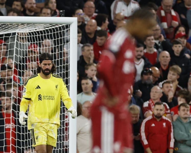 Liverpool keeper Becker fined for kicking substitution board after Forest draw