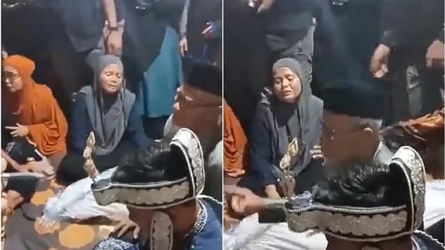 不怕白事冲喜事  印尼一对新人伴尸行婚礼