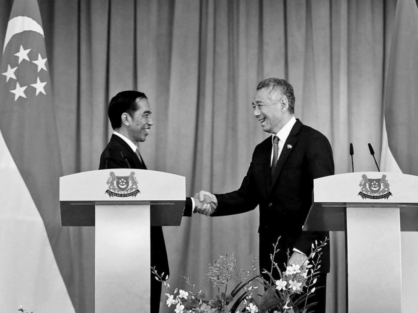 Indonesian President Joko Widodo and Singapore Prime Minister Lee Hsien Loong at the Joint Press Conference at the Istana on July 28 last year. There will be plenty to discuss between the two leaders when they meet for their first-ever bilateral retreat today. TODAY file photo