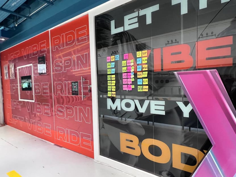 A locked door at the entrance of X Fitness at Gr.id mall in Dhoby Ghaut on Sept 13, 2022. A locked door at the entrance of X Fitness at Gr.id mall in Dhoby Ghaut on Sept 13, 2022.