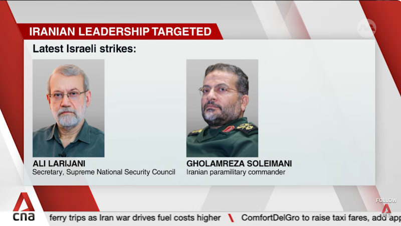 Israel's defence minister says Iran's security chief Ali Larijani killed