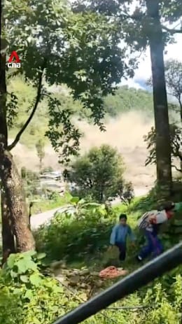 Nepal flash floods: People run to higher ground, some seen being swept away