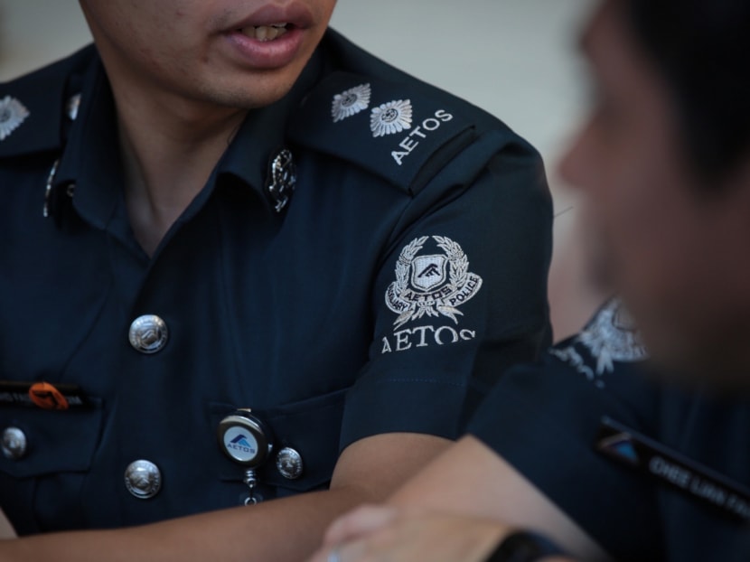 Aetos auxiliary police officers. Photo: Jason Quah/TODAY