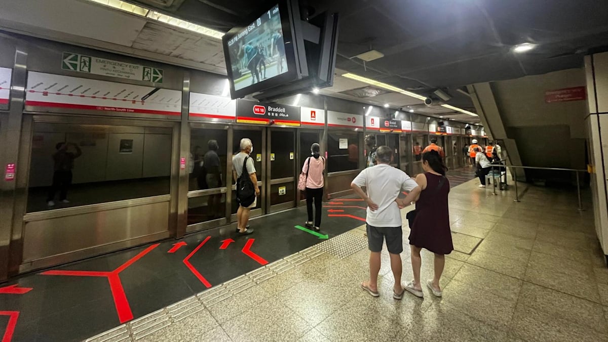 Platform door falls onto track at Braddell MRT station, causing delays on ...