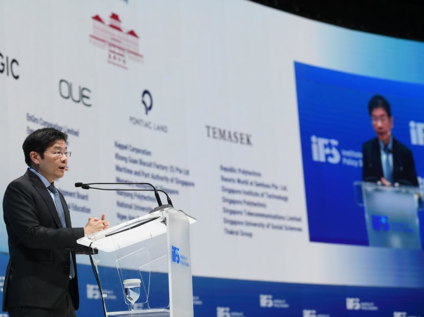 Deputy Prime Minister Lawrence Wong delivering his speech at the IPS Singapore Perspectives Conference on Jan 16, 2023.