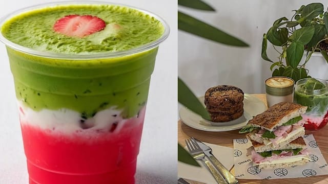 红绿相映的爆款饮品！草莓抹茶拿铁，从小贩中心到知名品牌都能喝到