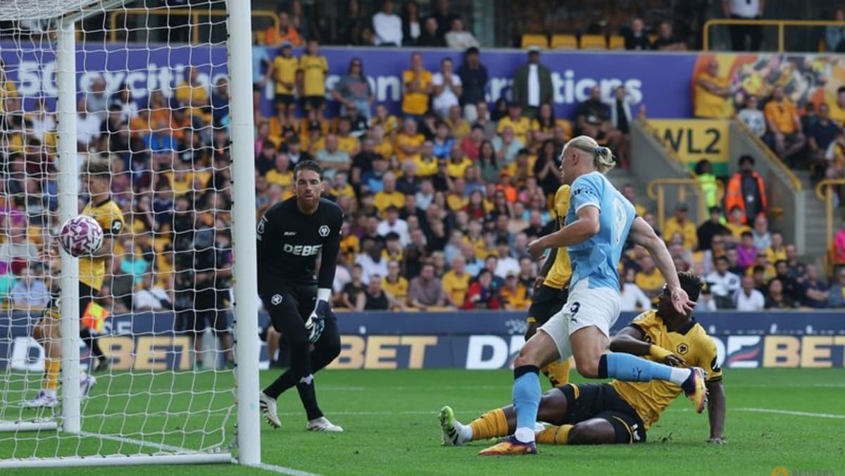 Haaland double as Man City start with statement win over Wolves
