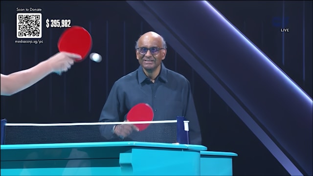 总统挑战之夜打“音乐乒乓” 尚达曼前国手对打助筹款