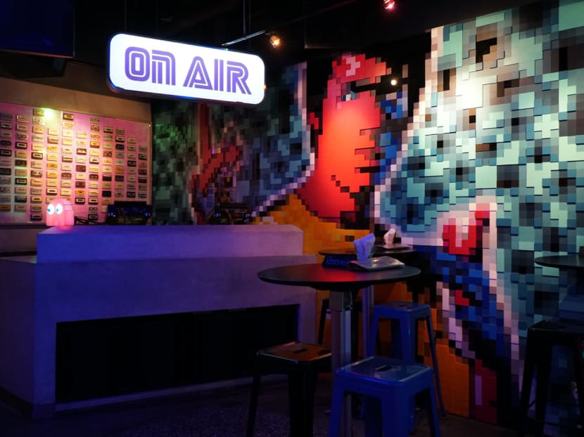 An 8-bit wall art of actor and martial artist Bruce Lee at Nineteen80, a bar in Tanjong Pagar which encourages patrons to be courteous.