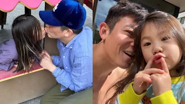 和6岁女儿嘴对嘴亲亲　陈冠希惹议！
