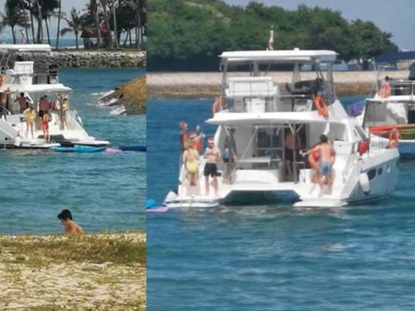 Photos and videos of a gathering on a yacht were shared widely on social media.