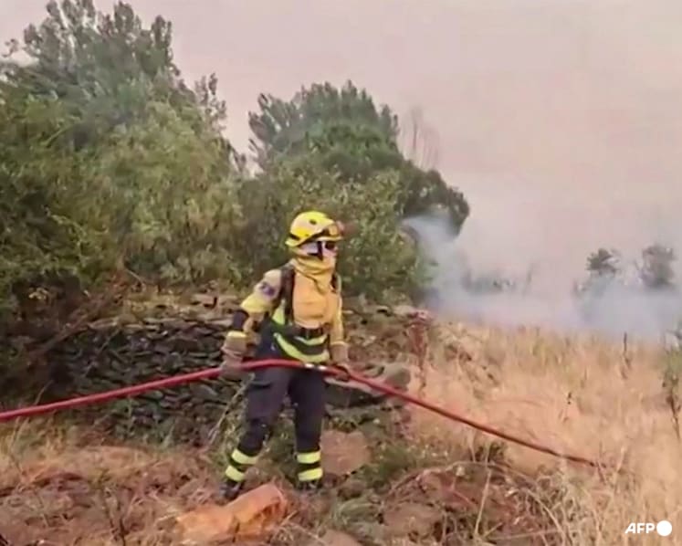 Hundreds battle new mega-wildfire in Spain