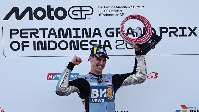 Rookie Aldeguer wins Indonesia GP as Marquez, Bezzecchi crash