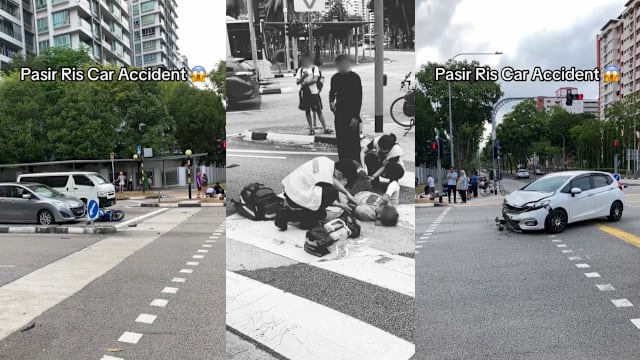 白沙两轿车与摩托车相撞 一人送院