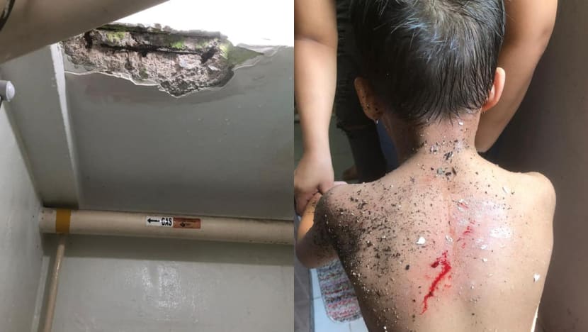 Boy hurt after parts of ceiling fell on him while in bathroom