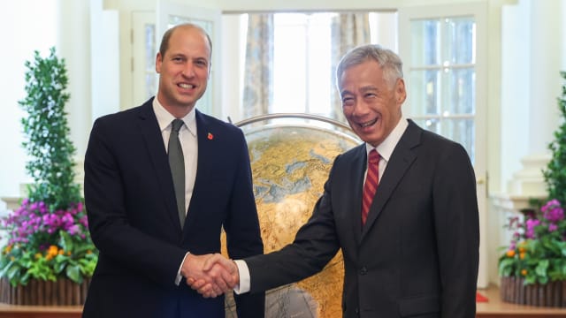 李显龙总理和英国威廉王子 总统府相见欢