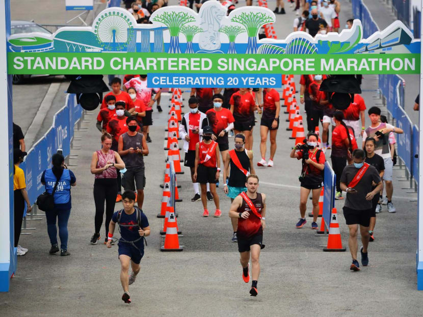 The Standard Chartered Singapore Marathon 2021 was held at a smaller scale to accommodate safe distancing during the pandemic. The Standard Chartered Singapore Marathon 2021 was held at a smaller scale to accommodate safe distancing during the pandemic.