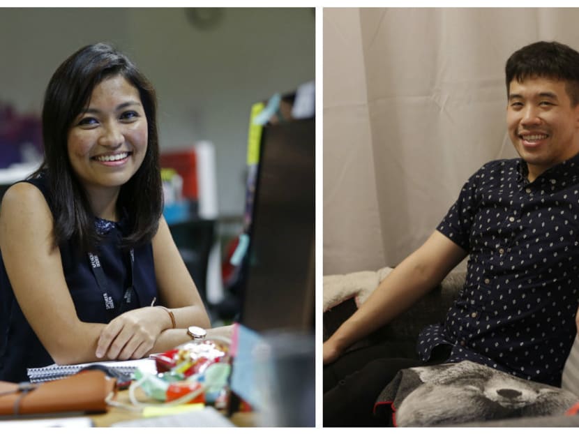 Ms Thaya Than Tun, 30, who hails from Myanmar, and Malaysian Jackie Tan, 28, have both taken to Singapore in a big way. Photo: Raj Nadarajan/TODAY