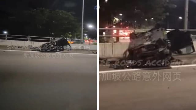 轿车泛岛快速公路出车祸腾空翻转 男司机当场死亡