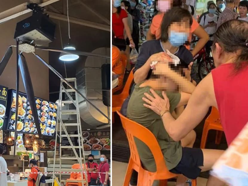 According to social media posts by witnesses, maintenance was being conducted on the fan when the incident occurred.