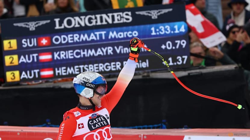 Alpine skiing-Odermatt wins Wengen downhill for fourth time in a row