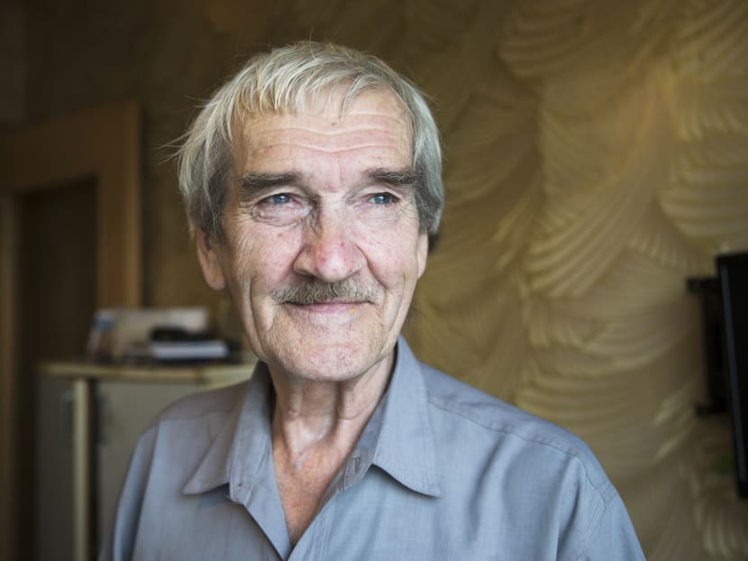 In this Thursday, Aug. 27, 2015 photo former Soviet missile defense forces officer Stanislav Petrov poses for a photo at his home in Fryazino, Moscow region, Russia, Thursday, Aug. 27, 2015. Photo: AP