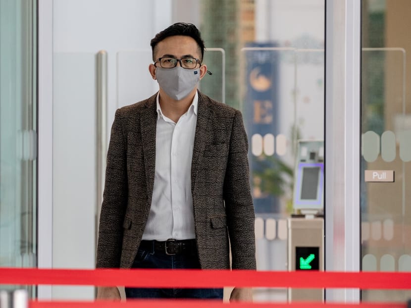 Rannie Yeo Boon Hua leaving the State Courts on May 9, 2022. 
